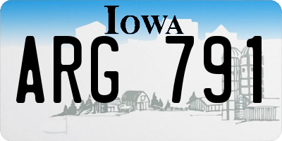 IA license plate ARG791