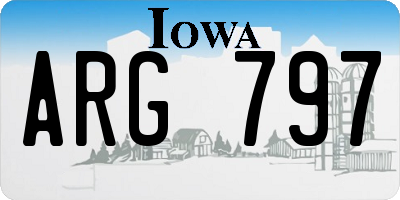 IA license plate ARG797