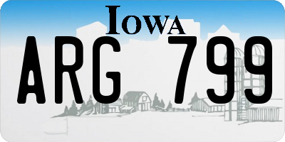 IA license plate ARG799