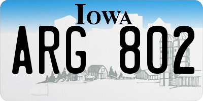 IA license plate ARG802