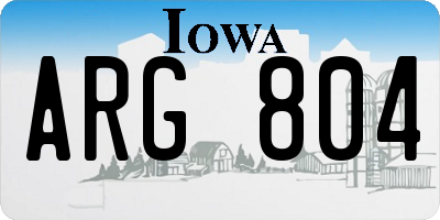 IA license plate ARG804