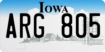 IA license plate ARG805