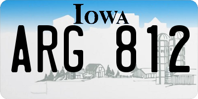 IA license plate ARG812