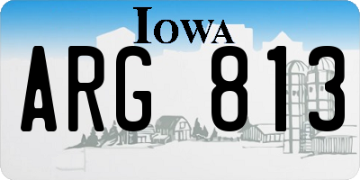 IA license plate ARG813