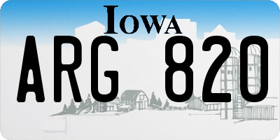IA license plate ARG820