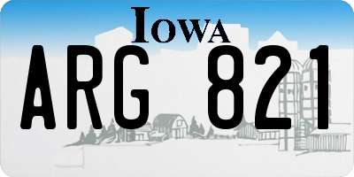 IA license plate ARG821