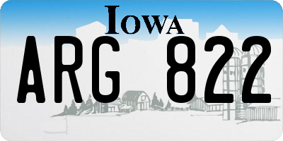 IA license plate ARG822