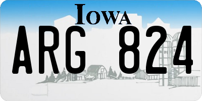 IA license plate ARG824