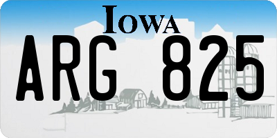 IA license plate ARG825