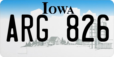 IA license plate ARG826