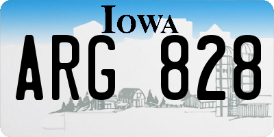 IA license plate ARG828