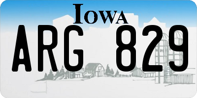 IA license plate ARG829