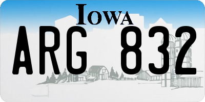 IA license plate ARG832