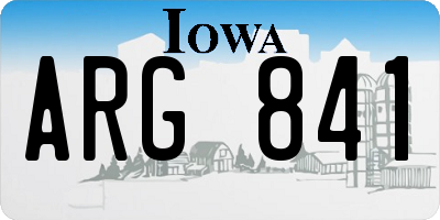 IA license plate ARG841