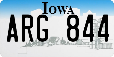 IA license plate ARG844