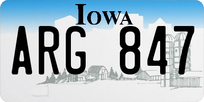 IA license plate ARG847