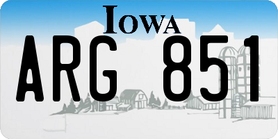 IA license plate ARG851