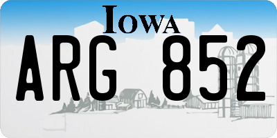 IA license plate ARG852