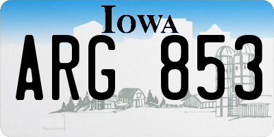 IA license plate ARG853