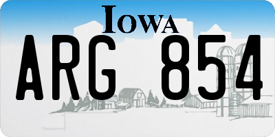 IA license plate ARG854