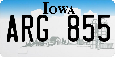 IA license plate ARG855