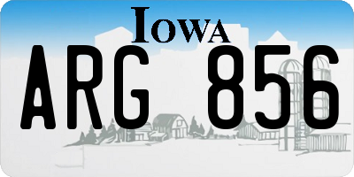 IA license plate ARG856