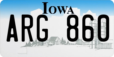 IA license plate ARG860