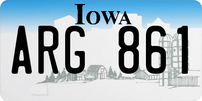 IA license plate ARG861