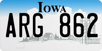 IA license plate ARG862
