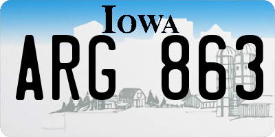 IA license plate ARG863