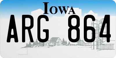 IA license plate ARG864