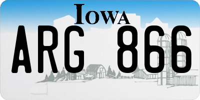 IA license plate ARG866