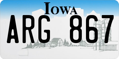 IA license plate ARG867