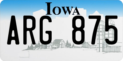 IA license plate ARG875