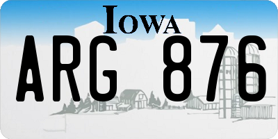 IA license plate ARG876