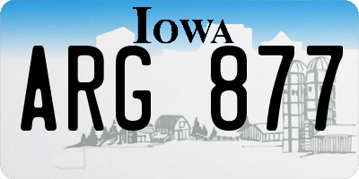 IA license plate ARG877