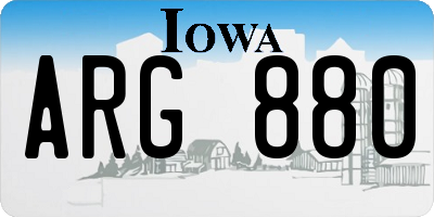 IA license plate ARG880