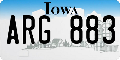 IA license plate ARG883