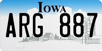 IA license plate ARG887