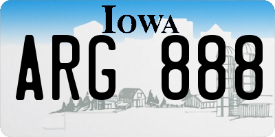 IA license plate ARG888