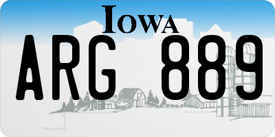 IA license plate ARG889