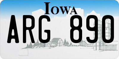 IA license plate ARG890