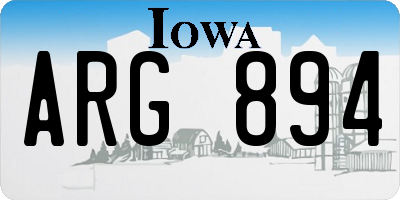 IA license plate ARG894