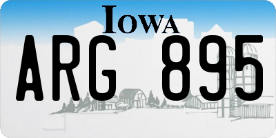 IA license plate ARG895