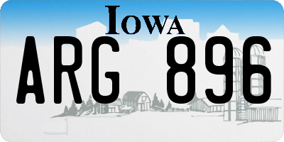 IA license plate ARG896