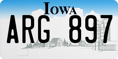 IA license plate ARG897