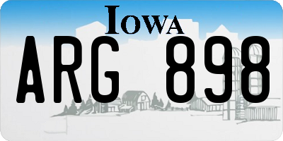 IA license plate ARG898