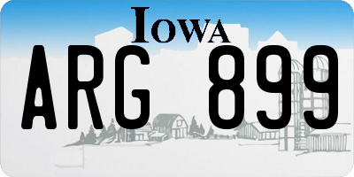 IA license plate ARG899