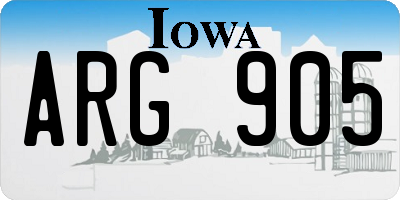 IA license plate ARG905
