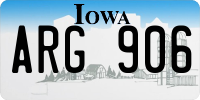 IA license plate ARG906